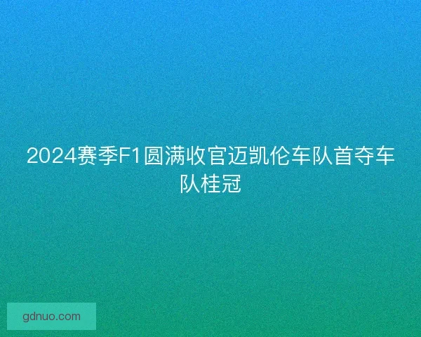 2024赛季F1圆满收官迈凯伦车队首夺车队桂冠