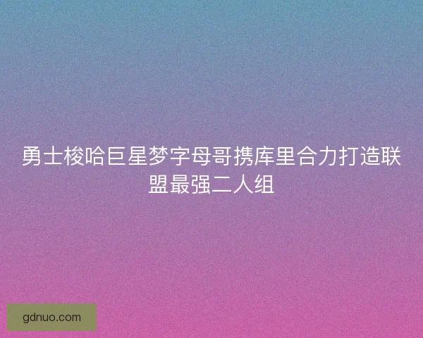 勇士梭哈巨星梦字母哥携库里合力打造联盟最强二人组