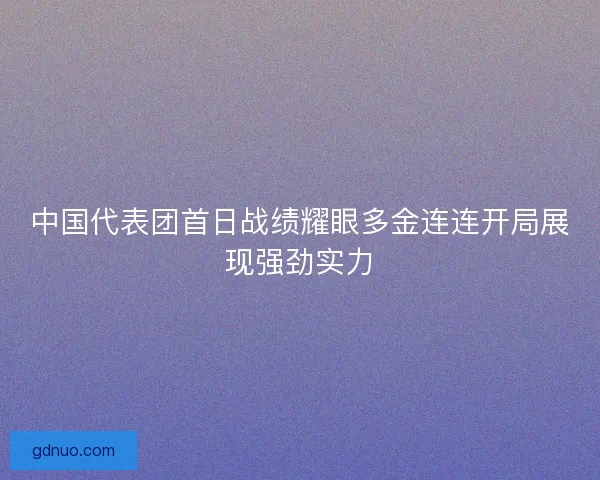 中国代表团首日战绩耀眼多金连连开局展现强劲实力