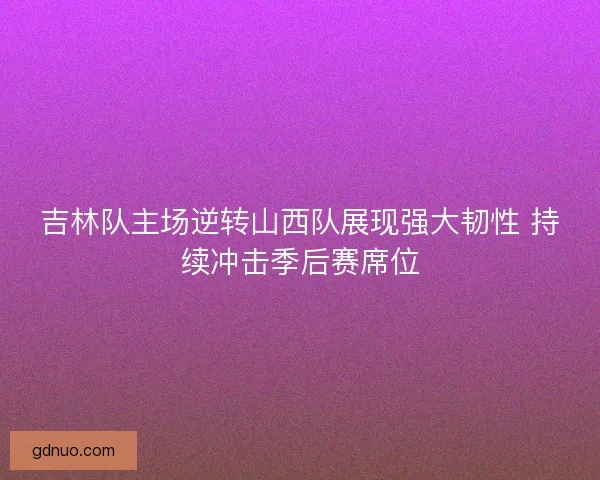 吉林队主场逆转山西队展现强大韧性 持续冲击季后赛席位