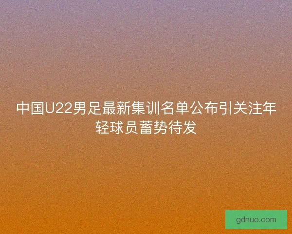 中国U22男足最新集训名单公布引关注年轻球员蓄势待发