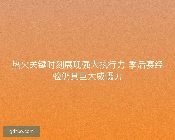 热火关键时刻展现强大执行力 季后赛经验仍具巨大威慑力
